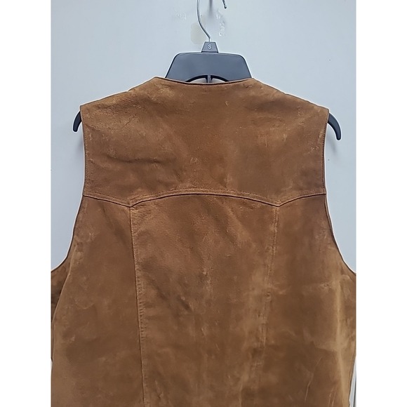 Cripple Creek Vest Men's XL Suede Leather Western Button Cowboy Lined Pockets - Picture 6 of 8